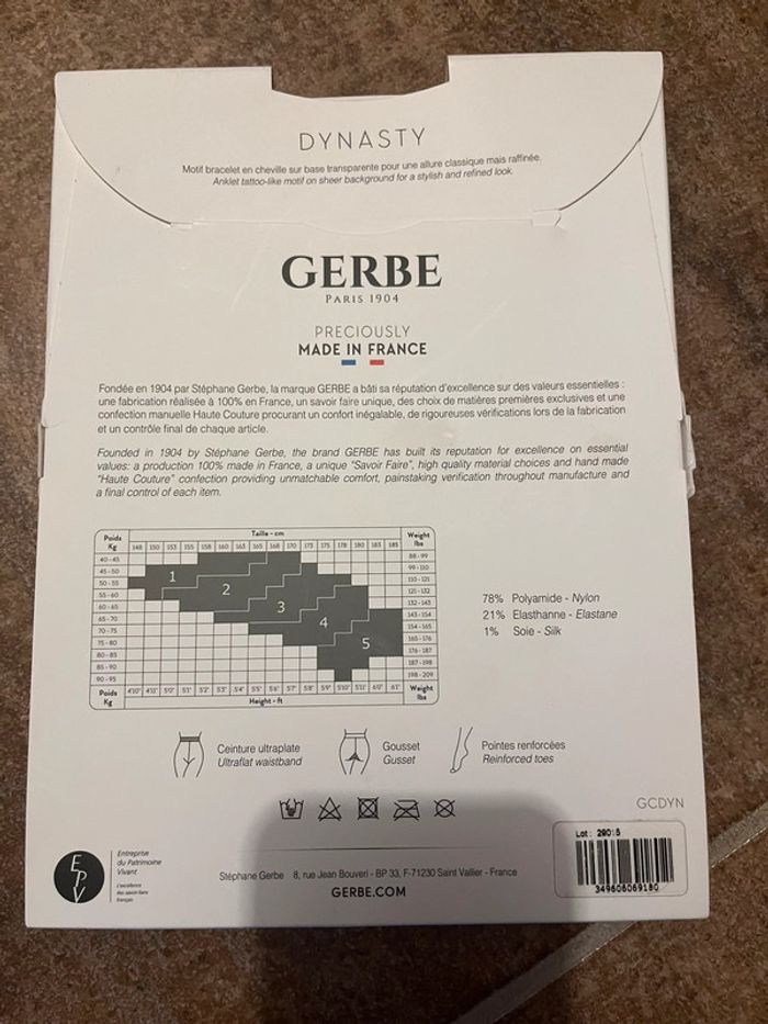 Collant Gerbe modèle Dynastie taille 4 - photo numéro 2
