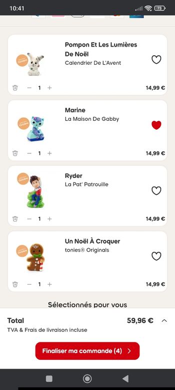 Lot 4 tonies neuf