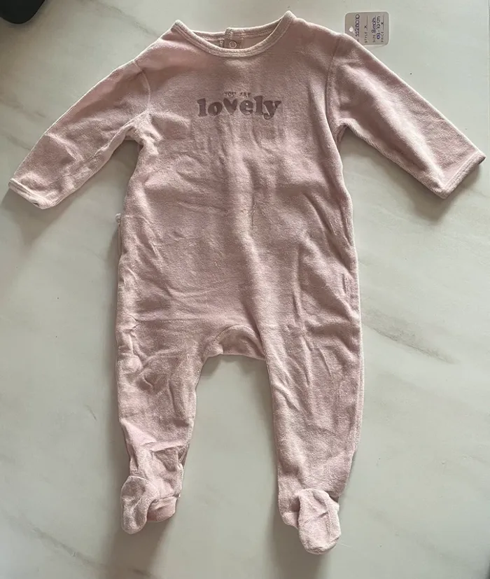 Pyjama épais violet pastel Kiabi 9 mois/69-72 cm [ref.112B070] - photo numéro 2