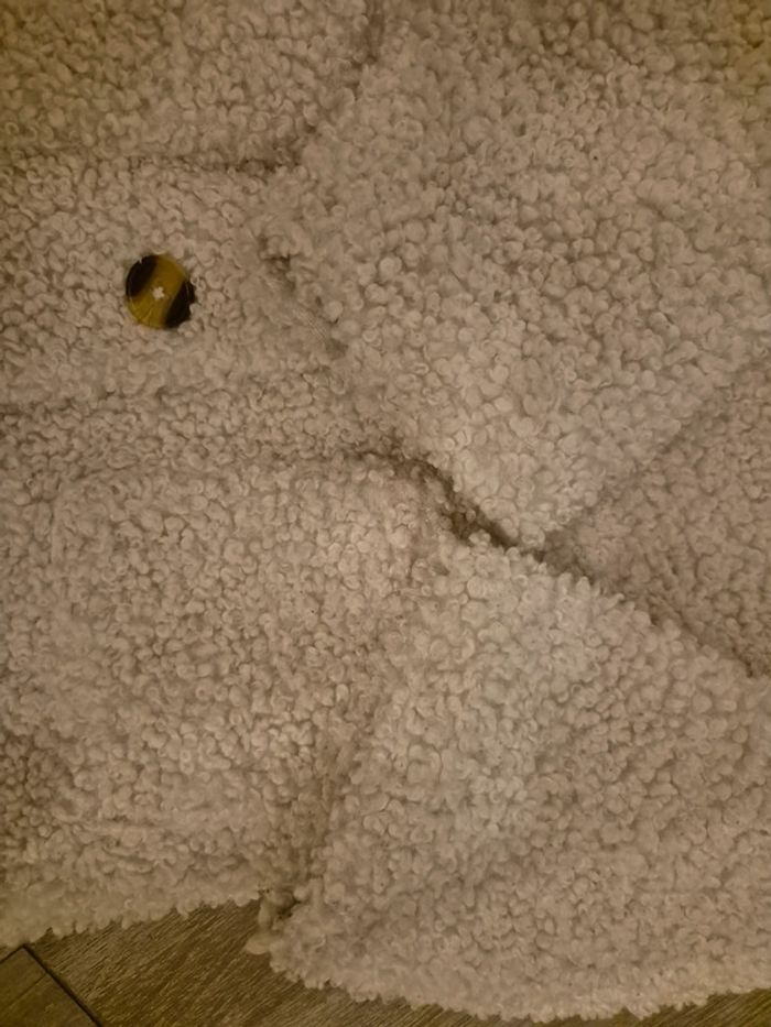 Manteaux mi saison habillé petite fille tissu bouclette beige - photo numéro 2