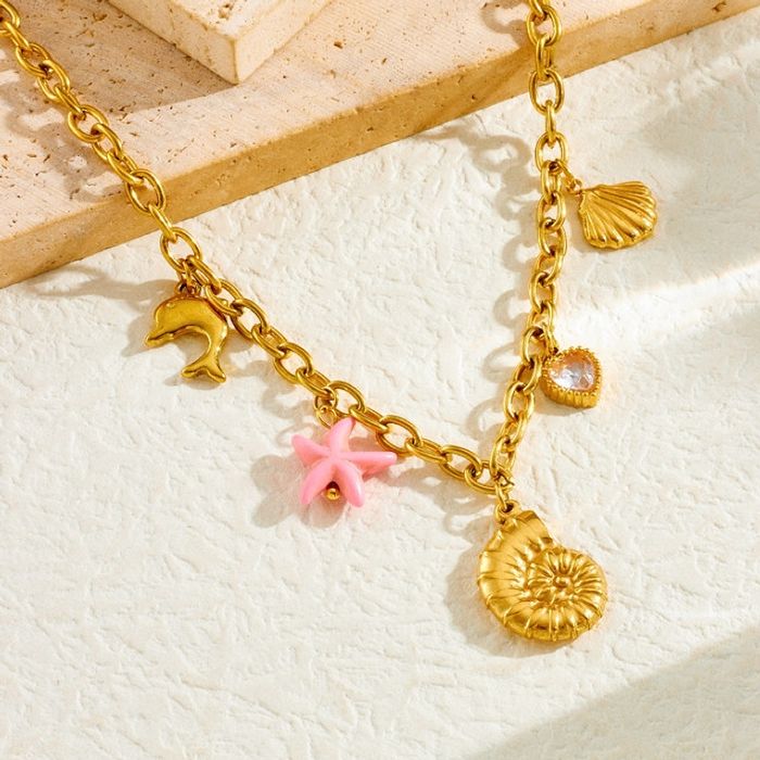 Collier coquillage étoile rose  ✅ - photo numéro 3