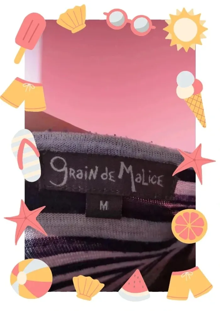 Tee shirt fin marinière à motifs - photo numéro 3