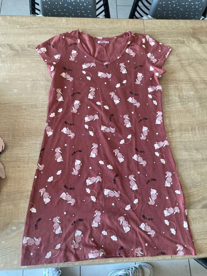 chemise de nuit, femme, gemo taille s