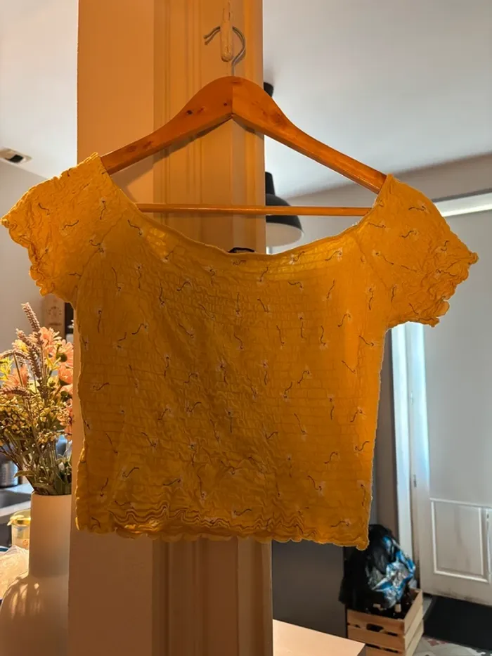 Top court jaune smockéTally Weijl - Taille M - photo numéro 2