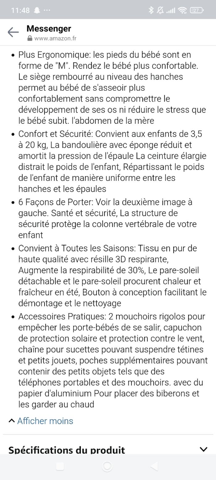 Porte bébé ergonomique 6 en 1 - photo numéro 2