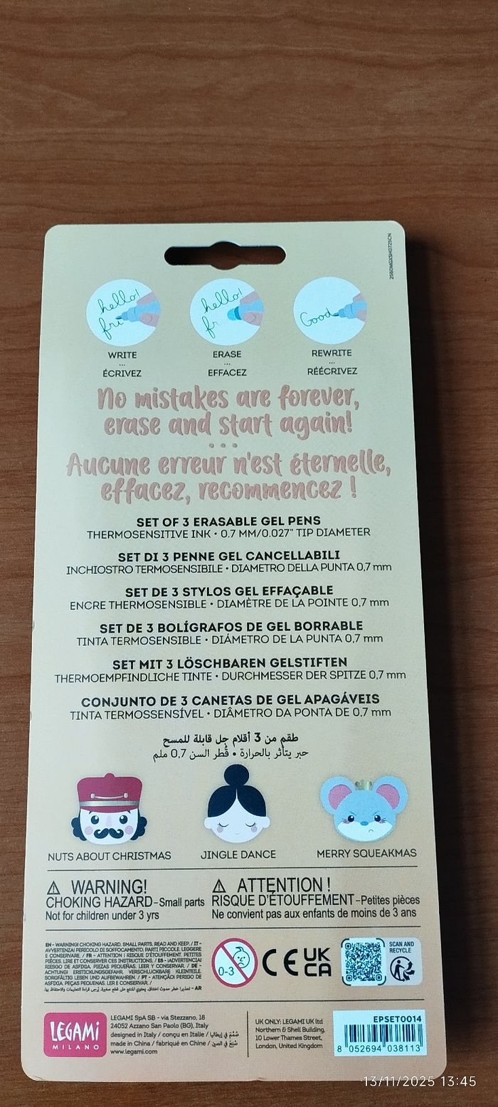 Legami Stylos effaçables Noël 2025 Nutcracker Édition limitée - photo numéro 2