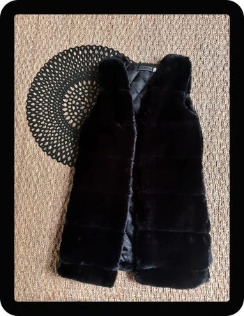 Gilet fourrure long noir