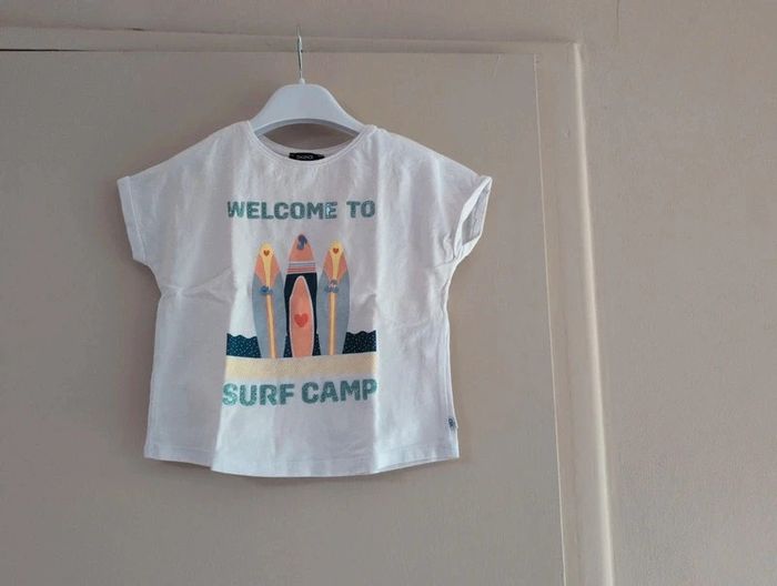 Lot de 3 T-shirt manches courtes message blanc fille 5 ans Okaidi - photo numéro 5