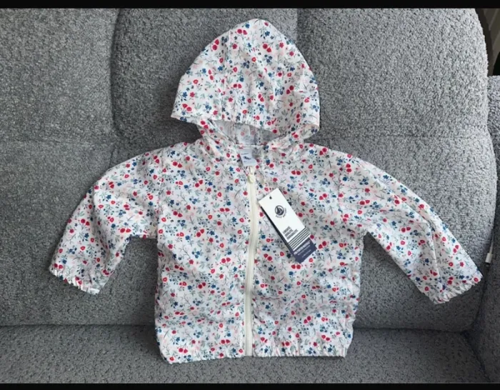 Coupe vent anti-uv blanc imprimée fleurs Petit Bateau