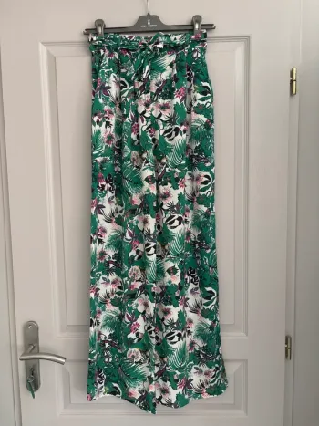 Pantalon fluide IKKS Women imprimé tropical – Taille 36