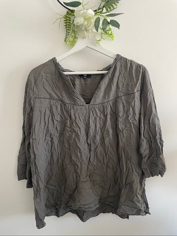 🌸Blouse manches 3/4 grise taille 46 Riu 🌸
