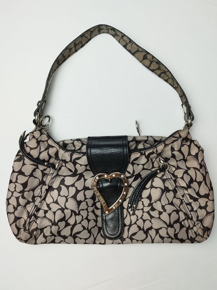 Sac à main Lancaster en tissu motif coeur