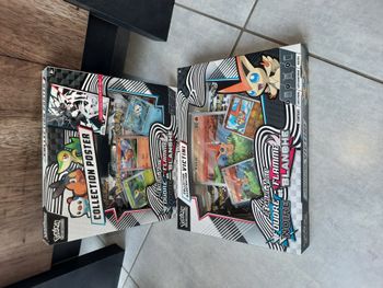 Carte Pokémon : Lot 2 coffrets Poster et victini collection illustration flamme blanche et foudre