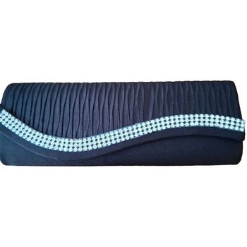 Pochette pour cérémonie en satiné noir et diamants