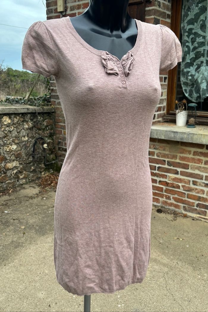 🌸 Robe en maille fine rose poudré – Naf Naf – Taille 36 - photo numéro 2