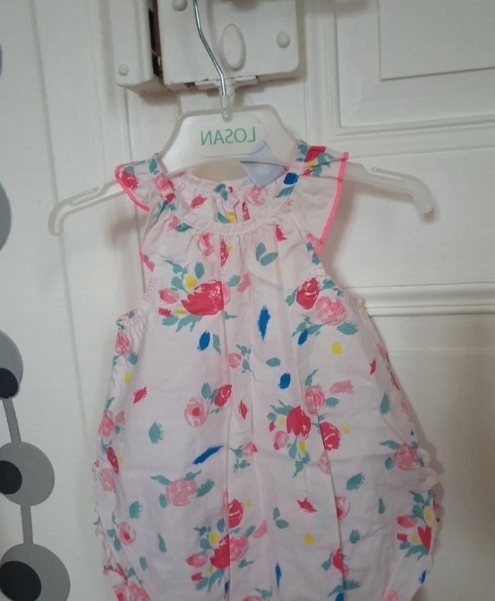 Bodie en tissu fleuri petit bateau taille 6 mois neuf - photo numéro 2