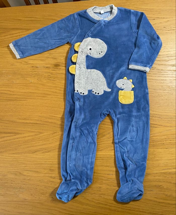 Pyjama Grenouillère dinosaures bleu Taille 23 mois - photo numéro 2