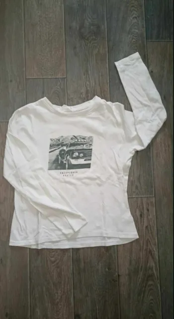 t-shirt manches longues blanc 8 ans MANGO