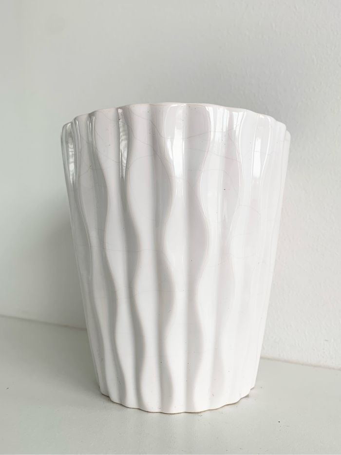 Cache-pot plante / fleurs en céramique blanc - photo numéro 2