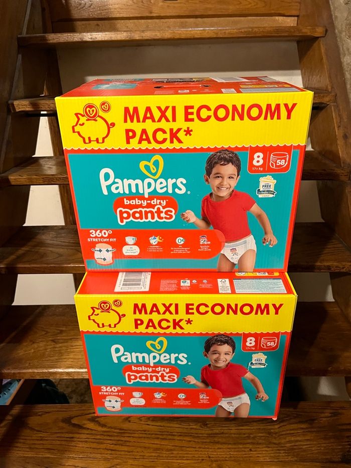 Lot 2 cartons couche culottes Pampers taille 8 - photo numéro 8