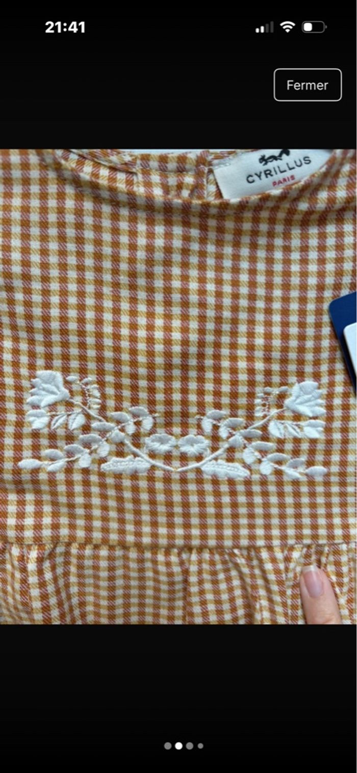 Robe vichy orange Cyrillus neuve - photo numéro 2