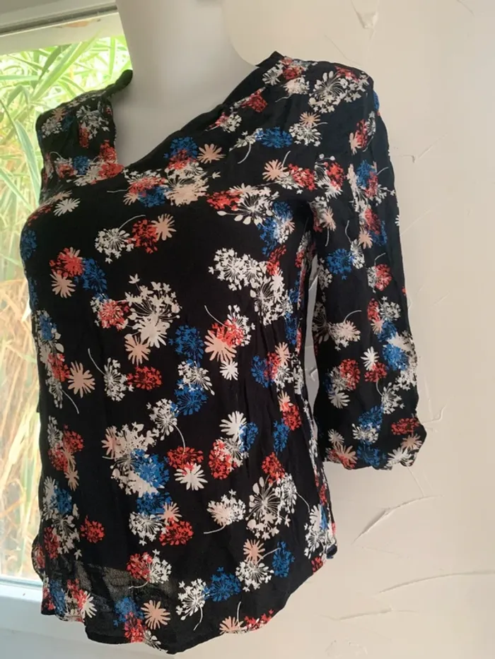 Blouse fleurie Comptoir des cotonniers tailke36manches 3/4 - photo numéro 6