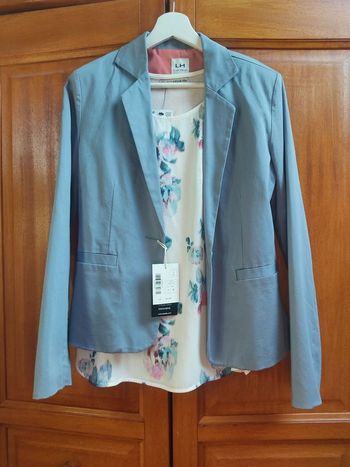Veste blazer femme bleu ciel 38 M La Halle Neuf avec étiquette