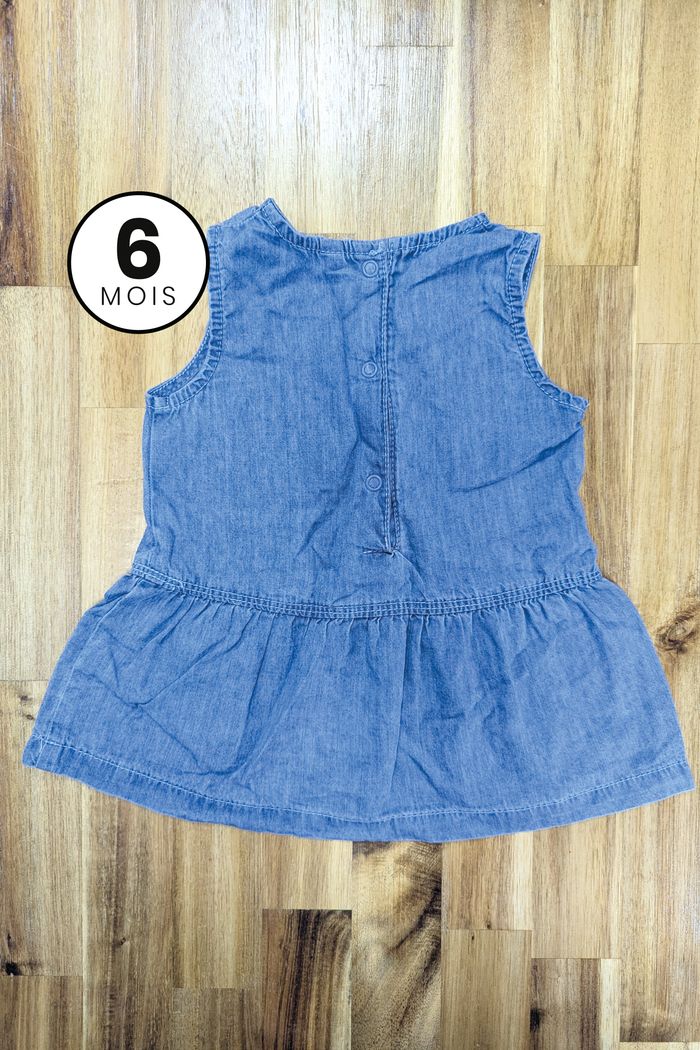 Robe en jeans bleu avec coeur - bébé fille 6 mois - photo numéro 2