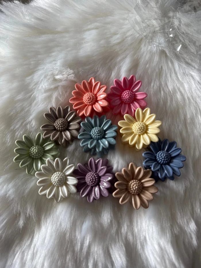 Lot de 10 pinces à cheveux fleurs - photo numéro 3