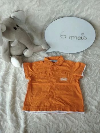 Chemise manches courtes Garçon 6 mois Petit Pirate 100% coton