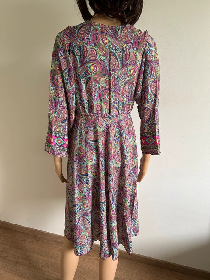 Robe imprimée neuve en soie Trebol taille unique - photo numéro 7