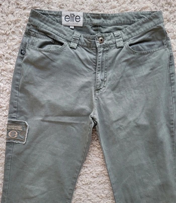 Pantacourt kaki avec détails Elite Taille 40 - photo numéro 3