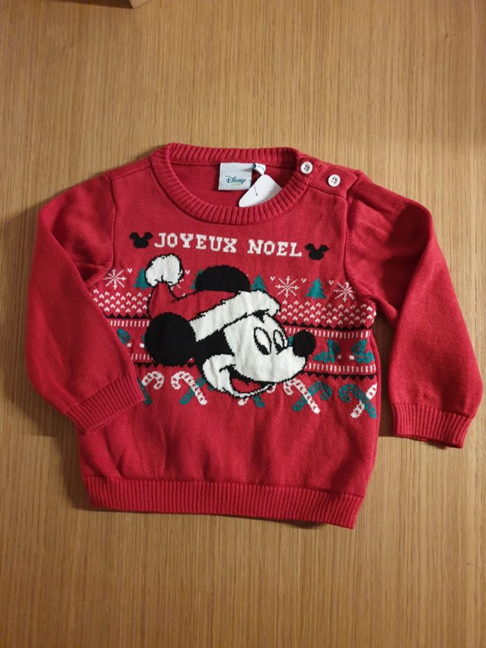Pull de Noël Mickey 12 mois