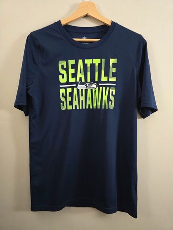 T-shirt NFL Seattle Seahawks homme bleu marine XL 18/20 logo fluo sport US
