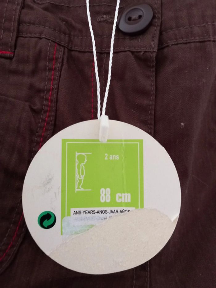 Pantalon fille marron avec motifs Taille : 2 ans - photo numéro 3