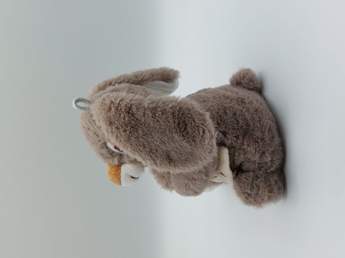 Peluche doudou lapin gris beige blanc RODA RODADOU Super Devoluy yeux roses - photo numéro 3