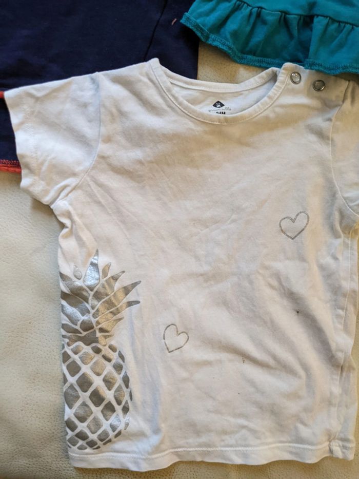 lot de 4 vêtements short jean Kenzo et 3 tee-shirts bébé fille 24 mois 86 cm - photo numéro 6