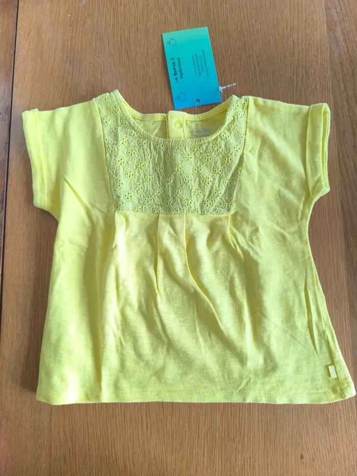 318524 tee-shirt Mc jaune fille 12 mois obaibi