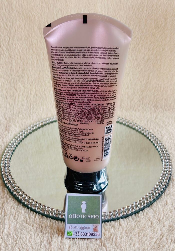 Jabón líquido Exfoliante corporal Nativa spa Jasmim Sambac OBoticário - photo numéro 2