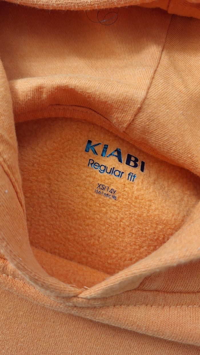 Sweat à capuche orange garçon xs 14 ans - photo numéro 3