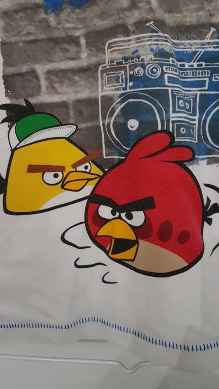 T shirt blanc Angry Birds 10 ans - photo numéro 3