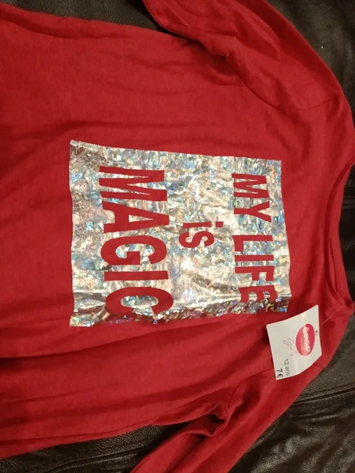 Tee shirt neuf fille 12 ans epop girls holographique - photo numéro 3