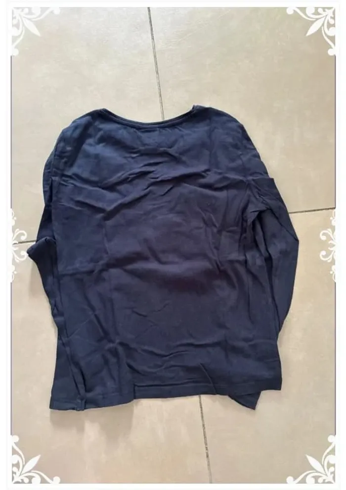T-shirt bleu marine enfant fille 10 ans mini mouse - photo numéro 5