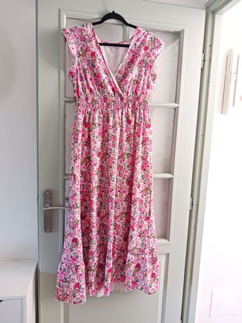 Robe longue fleurie shein rose taille xl shein jamais portée