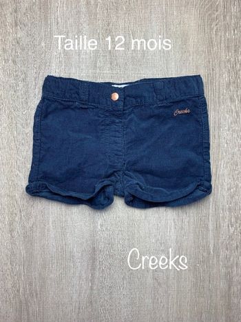 Short en velours - taille 12 mois