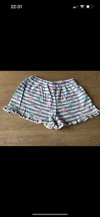 Short léger 8 ans blanc motif mes coquillages