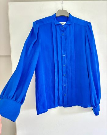 Chemisier vintage bleu roi t38