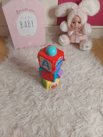 Lot 3 cubes activités à emboiter jeux d'éveil bébé Fisher Price TBE 🎲