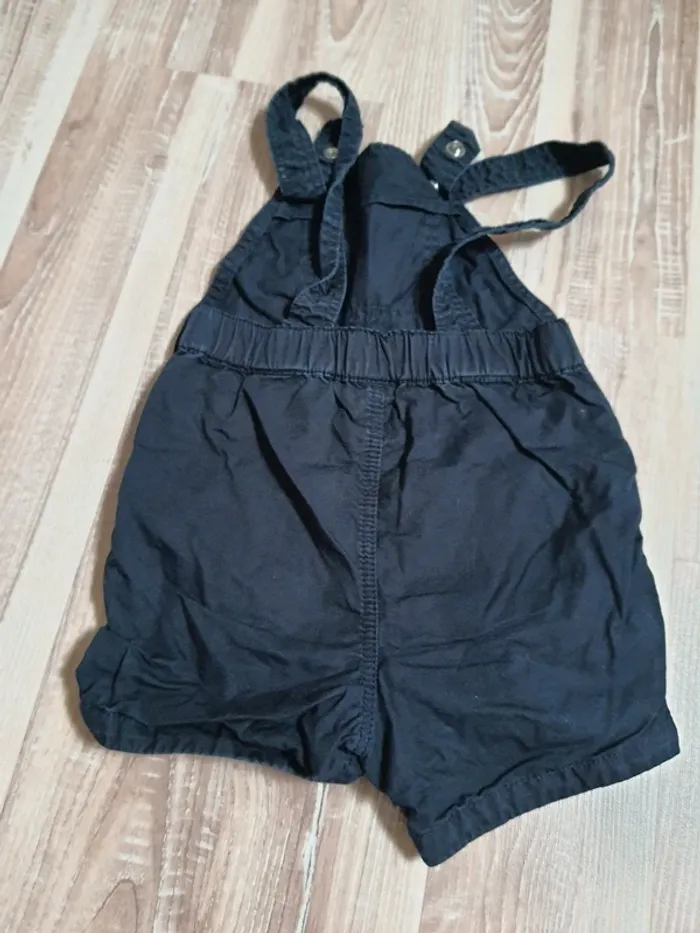 Salopette short bleu marine 6 mois - 67 cm Petit Bateau - photo numéro 2