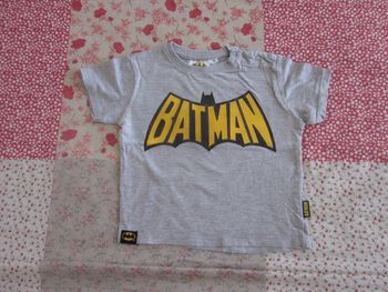 T-Shirt manches courtes gris Batman 18 mois